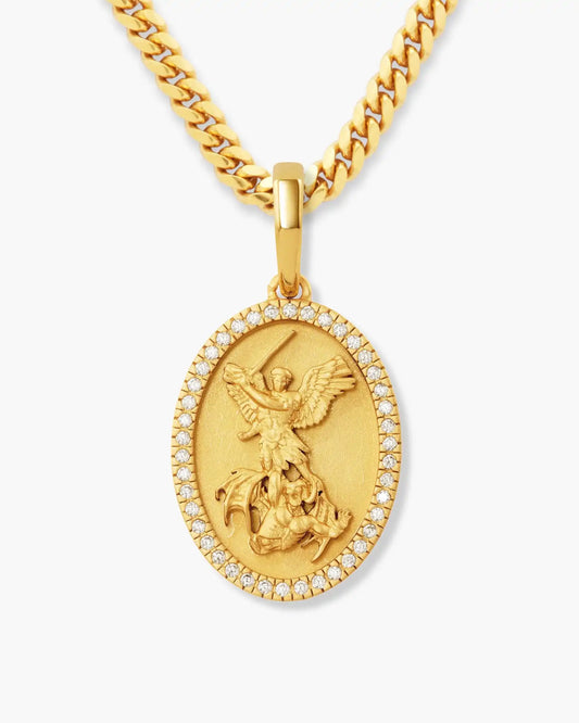 Youth Studded St. Michael Pendant