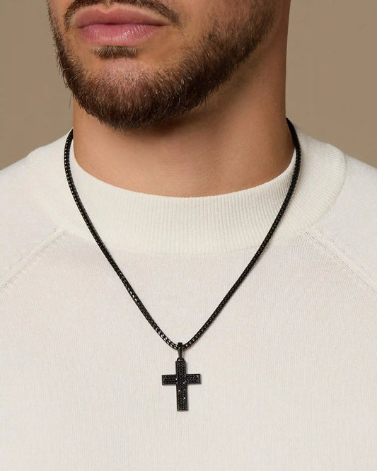 Iced Out Mosaic Cross Pendant