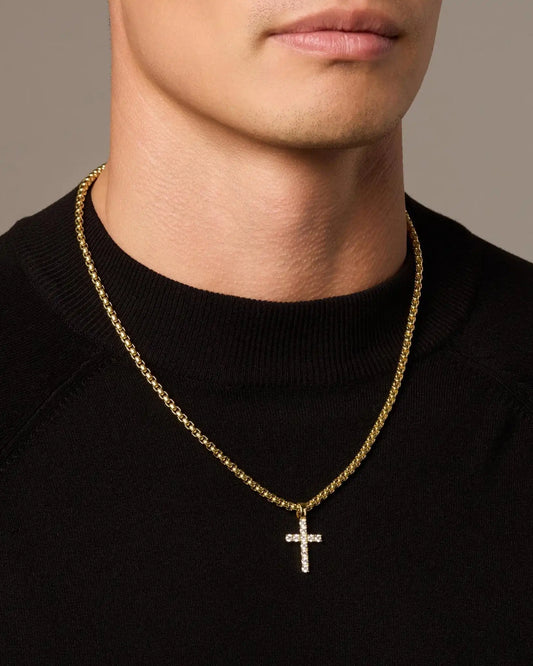 Micro Studded Cross Pendant