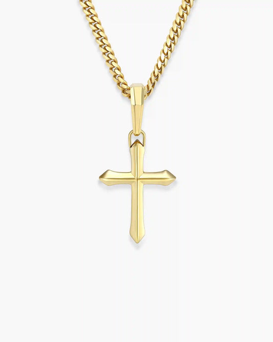 Mini Architectural Cross Pendant